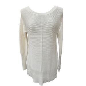 Soft Surroundings Cotton Knit Tunic Sweater Women's Size Small Cream